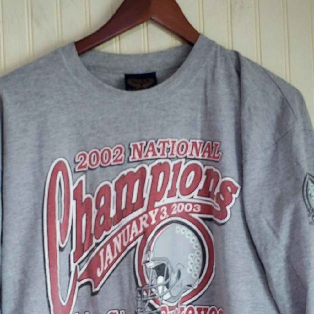Vintage Ohio State Buckeyes Shirt Mens XL Gray NCAA 2002 Champs NCC Gold
